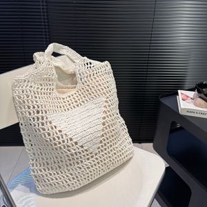 Summer Beach Travel Tote Rafia Saman çanta Kadınlar İçin Lüks Tasarımcı Parisli Moda İçi Boş Tasarım ile Dokuma Çantası