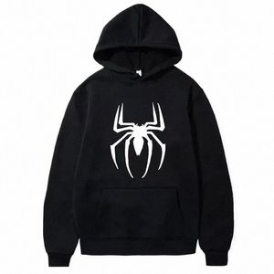 spider Pattern Autumn Winter Cott Top New Women's Pullover Street Spider Print Sweatshirt Fleece Hoodies Unisex Loose Hoodie q8az#