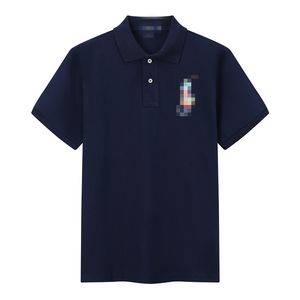 남자 폴로 셔츠 브랜드 패션 레터 캐주얼 고품질의 짧은 고품질 탑 느슨한 칼라 반살 남자 사업 의류 티셔츠 아시아 크기 m-2xl