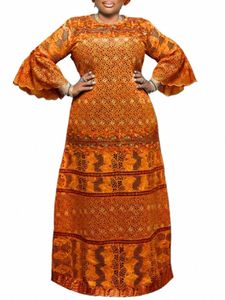 plus Size VONDA Women Elegant Maxi Dr 2024 Lg Flare Sleeve Casual Bohemian Printed Sundr Vintage Loose Party Vestidos 80we#