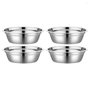 Bowls 4 Pcs Stainless Steel Soup Bowl Prep Cooking For Kneading Dough Round Mixing Kitchen Supplies Egg