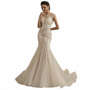 Bepeithy Mermaid Lace Wedding Dres for Bride 2022 Slevel Court Train Train Brudal Party Vintage Online Shop X3As#