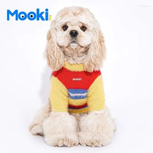 Suéter de vestuário de cachorro para inverno maltês schnauzer bichon listra quente pequeno médio cães lã gato