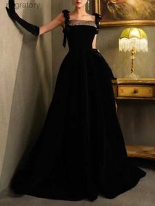 Urban Sexy sukienki Czarne Hepburn Sling Sning Suknia wieczorna Francuska długa konsystencja bankietowa szata na bal