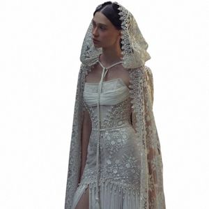 exquisite Mermaid Wedding Dr Sleevel High Side Slit Pleat Lace Appliques Pearls Bride Backles Royal Train Vestido de Novia 21Ii#