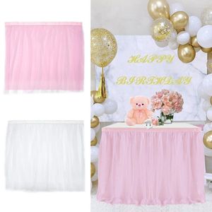 Table Skirt Wedding Party Tutu Tulle Cover Tableware Cloth Baby Shower Home Decor Skirting Birthday