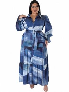 Wmstar Плюс Размер Dres для женщин Tie Dye с принтом и карманами Sles Fi Party Maxi Dr Горячие продажи Оптовая продажа Прямая поставка Q7FV #