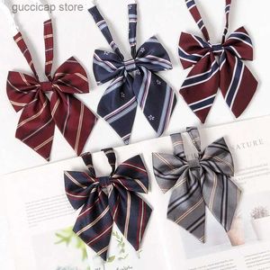 Bow Ties Bow Womens Fashion Japanese JK Style Striped Girls School Uniform Bow Girl Korean Roll Spela Womens Bow Y240329