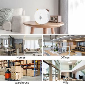 Tuya Zigbee Smart温度湿度センサー屋内湿度計コントローラー監視スマートライフアプリの動作Google HomeAlexa