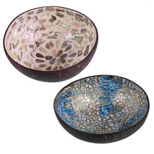 Bowls 2 Pcs Coconut Shell Bowl Desktop Adorn Asian Decor Home Key Storage Container Japanese Salad