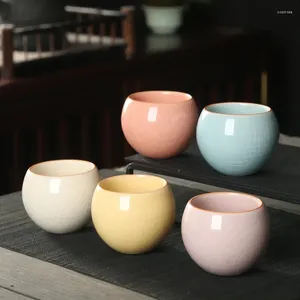 Tazze Piattini 1 pz Ciotola da tè in ceramica Tazza da caffè Tazza da caffè espresso Ciotole in porcellana Tazza da tè in ceramica stile crepitio cinese per il commercio all'ingrosso