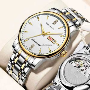 Bugarays new mens watch waterproof luminous calendar Korean anti fake mechanical watch Tiktok Kwai