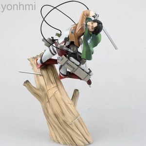 Anime manga 28cm anime attack på titan figur kämpar artfx j levi förnyelse 1/8 skala förmålad figur pvc action figurmodell leksaker gåva 24329