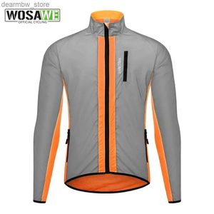 Cycling Jackets WOSAWE Ultralight Reflective Men Cycling Jacket Waterproof Riding Running Windbreaker Mix Of Fluorescent Coloured Silver Panels24329