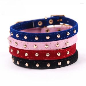 Dog Collars Cute Cat Collar Small Plant Velvet Cloth Gold Accessories Copper Beads Comfortable Touch Adjustable Pet