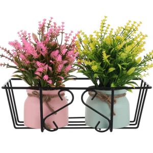 Planters Hanging Flower Rack Hanging Planter Outdoor Fence Metal Potted Stand Hanger Porch Hanging Flower Pot Iron Balcony Baskets