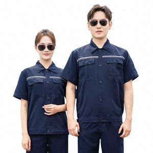 short-sleeve Anti-static Work Clothing Reflective Strip Electric Factory Workshop Uniform Tooling Labor Protecti Coveralls 4xl w1Xl#