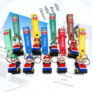 Cartoon Super, Mary Kart Keychain Doll Cute Anime Couple Keychain Bag Pendant Small Gift