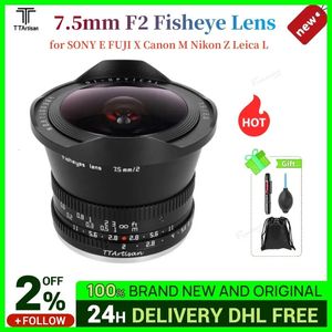 TTArtisan 75mm F2 APSC Wide Angle Fisheye Lens for E FUJI X M Z Leica L M43 Camera Lense 240327