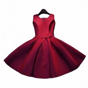 Kort a-line fläck prom kväll dres ärm burdy vestidos enkel v-ringning festklänning y5ly#