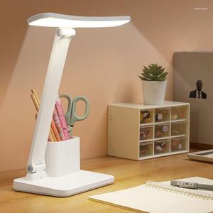 테이블 램프 LED 데스크 램프 3 레벨 어둡게 터치 나이트 라이트 USB 침실 침대 옆의 접이식 접이식.