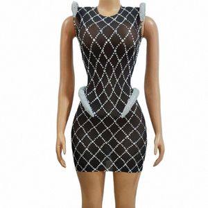 klub nocny ds impreza dres dres sier sier dhinestes Dr Sexy Mesh Evening Dres Celebrate strój Gogo Costume XS7360 P3RW#