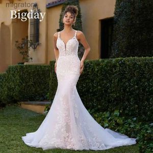 Urban Sexy Dresses Elegant Mermaid Wedding Women Sweetheart White Open Back Lace Spaghetti Straps Bridal Gown Sweep Train Vestidos de Novia YQ240329