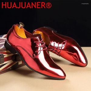 Dress Shoes Autumn 2024 Fashion Groom Wedding Italian Style Mens Pointed Toe Casual Business Patent Leather Shoe Man