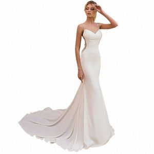 زفاف بسيطة د. ميرميد 2024 سباغيتي حزام الدانتيل المثيرة مثير V-neck Backl العباءات الزفاف مخصصة Made Vestido de Novia T06w#