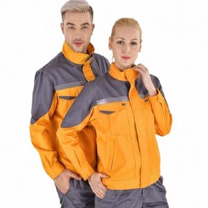 donna uomo lavoro tuta divise da lavoro autunno inverno tuta riflettente saldatura officina auto meccanico Plus Size vestiti set q46e #