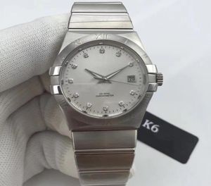 Unisex mechanical wristwatch 039silver stainless steel 38mm diamond rim highquality movement automatic winding sapphire glass 2956995