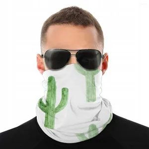 Sciarpe Acquerello Modello Cactus Mezza Maschera Uomo Donna Scaldacollo Bandane senza cuciture Fascia antipolvere Arrampicata in bicicletta