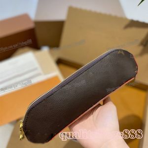 Bolsa de lápis designer de luxo de couro colorido feminino zíper estojo de lápis revestido de lona caixa de lápis bolsa carteiras bolsa de moedas estojo de lápis para sacos de cosméticos de escritório escolar