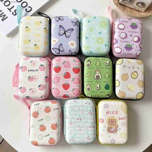 Other Home Storage Organization Cute Cartoon Fruit Pattern Headphone Data Cable Storage Bags Charger Power Bank Rectangular Box Zipper Bag Pocket Pouch Y240329