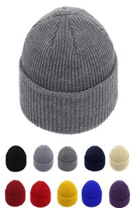 Brimless Hats Hip Hop Beanie Skullcap Street Knitted Hat Women Men Acrylic Unisex Casual Solid Pumpkin Portable Melon Cap6409305