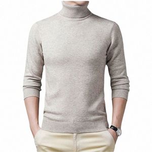 sweater Men Solid Color Turtleneck Pullovers Pull Homme Men's cold Blouse Winter Lg Sleeve T Shirts S5aH#