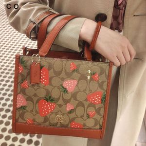 Bolsas de ombro femininas estão à venda na fábrica Nova bolsa feminina Olay Dempsey Strawberry Print Tote de ombro único crossbody portátil flor velha