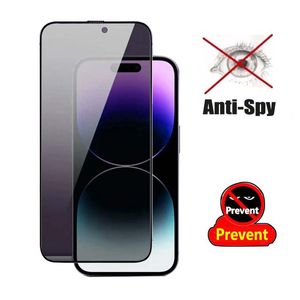 Anti Spy Protective Glass Screen Protectors för iPhone 15PROMAX 15PRO 15 14PROMAX 14PRO 14PLUS 14 13 12 PROMAX 13PRO 12PRO 7 X XR XS 11 PRO MAX Sekretess Tempererad glas