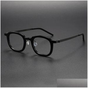 Mode solglasögon ramar 2024 esigner mens vintage ip titanium acetatglasögon kvinnor stora fyrkantiga optiska myopia linser recept dr otgs7