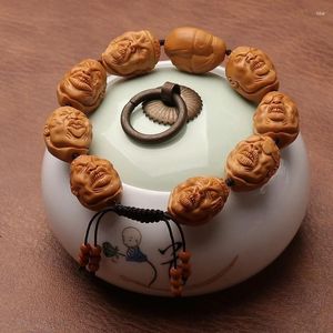 Strand Olive Core Hand-Carved Boxing King Nuclear Carving Character Buddha Beads Armband Handheld