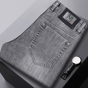 Calças masculinas designer jeans luxo moda de alta qualidade novos homens e mulheres jeans versátil tubo reto elástico cinzeiro algodão jeans