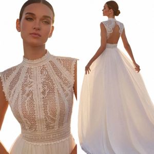 elegante A Line signore Semplice luce di lusso Wedding dr Backl sexy Romantic Beach Garden Festa nuziale dr Abiti da sposa m4ga #