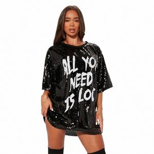 Summer T-shirt Y2K DR PESKID LETTERBRINT O NECK HALV SLEEVES CASUAL LOOKE PARTY Black Miniskirt Bästsäljande produkt 2023 O7GR#