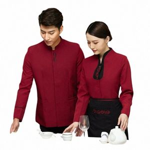 Hotel Kellner Arbeitskleidung Lg Ärmel Herbst und Winter Kleidung chinesischen Stil Catering Hot Pot Restaurant weibliche Frt Schreibtisch Uniform p4sy #