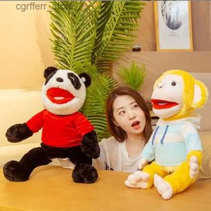 Animais de pelúcia de pelúcia Ventriloquismo infantil bebê panda luva manual boneca boneca boneca de crianças contando brinquedos educacionais240327