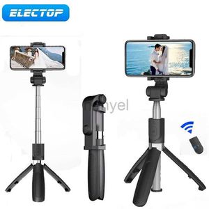 Selfie Monopés ELECTOP Bluetooth Selfie Stick com tripé de liga de plástico Selfiestick Selfiestick Phone Selfie-Stick para Iphone Samsung Huawei 24329
