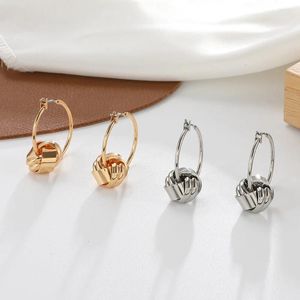 Hoop Earrings Chic Twisted Knotted Pendant Hanging For Women Simple Gold Silver Color Metal Hooop Earring Luxury French Party Jewelry