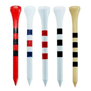 100 Stück professionelle Bambus-Golf-Tees, 5 x stark als Holz-Tee, rot, weiß, Übungsspiel-Ball-Tee für Irons Drivers Hybrids 240323