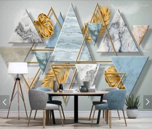 Wallpapers 3D Triangle Abstract Geometric Wallpaper Mural For Living Room Bedroom Decor Hand Painted Contact Paper Murals