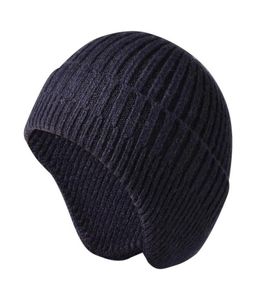 Unisex stickad vinter varm camping res cykling vuxna dagliga solid mössa hatt hem utomhusarbete som täcker garn öronflikar2947527